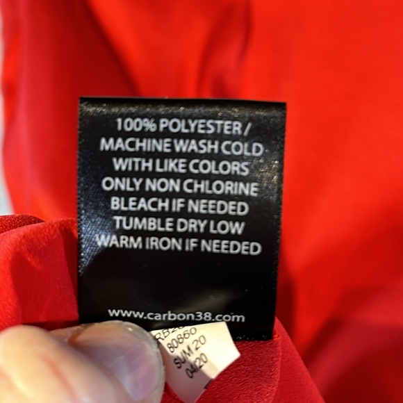 Carbon38 wrap midi skirt sz Small S red Chili lined below knee dressy or casual - Picture 7 of 9